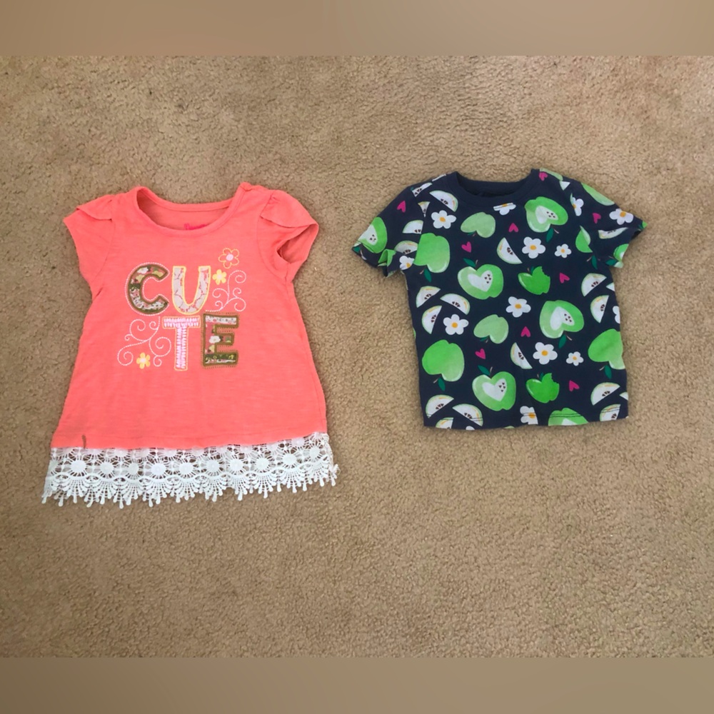 Cute Coral and Navy Baby T-Shirts